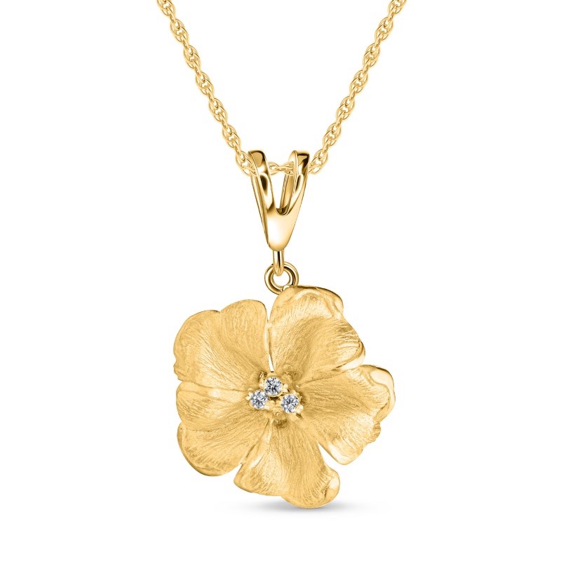 Italian-Made Rose of Sharon Necklace
